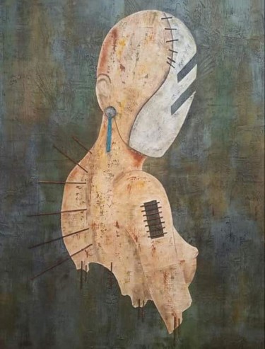 Peinture intitulée "F' Âme n° 27" par Johell, Œuvre d'art originale, Acrylique Monté sur Châssis en bois