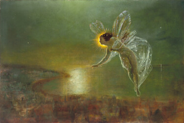 Peinture intitulée "Spirit of the Night" par John Atkinson Grimshaw, Œuvre d'art originale, Huile