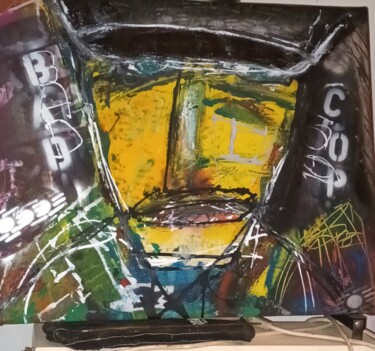 Painting titled "Bad Cop" by John Bakkers, Original Artwork, Acrylic Mounted on Wood Stretcher frame