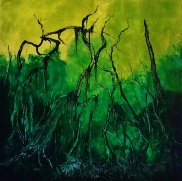 Painting titled "swamp-102x102cm-x37…" by John Cocoris, Original Artwork