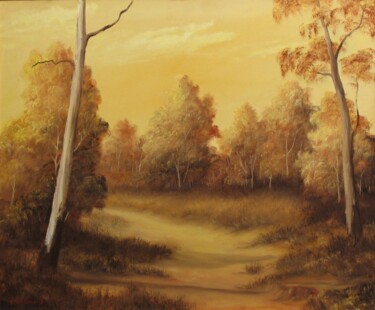Painting titled "country-road-sunset…" by John Cocoris, Original Artwork