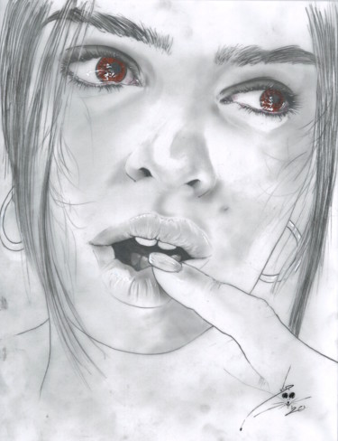 Dibujo titulada "Emily 1" por John Creekmore, Obra de arte original, Lápiz