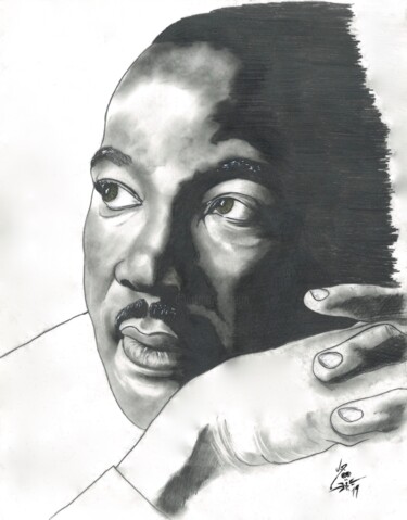 Drawing titled "MLK" by John Creekmore, Original Artwork, Pencil