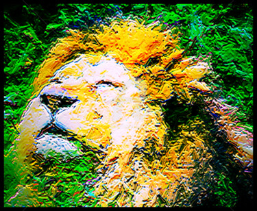 Artes digitais intitulada "African Lion" por J.Jokko, Obras de arte originais, Pintura digital