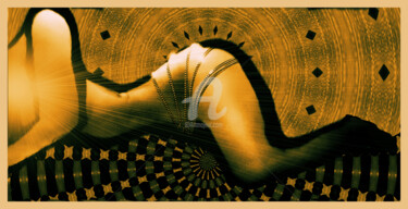 Arts numériques intitulée "nu d'ambre" par J.Jokko, Œuvre d'art originale, Peinture numérique