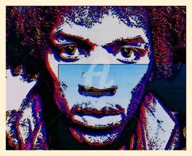 Arts numériques intitulée "Jimmi Hendrix" par J.Jokko, Œuvre d'art originale, Peinture numérique