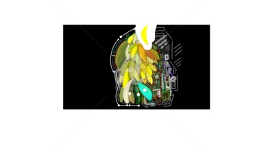 Arts numériques intitulée "Banana abstract" par J.Jokko, Œuvre d'art originale, Peinture numérique