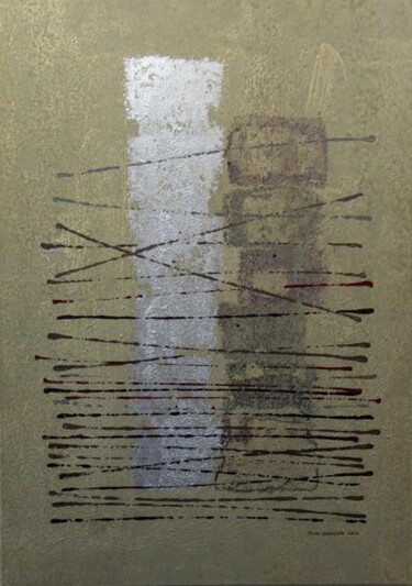 Pittura intitolato "Stripped silver Pil…" da John Gormsen, Opera d'arte originale, Olio