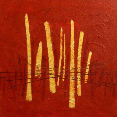Peinture intitulée "Goulden red striped" par John Gormsen, Œuvre d'art originale, Huile