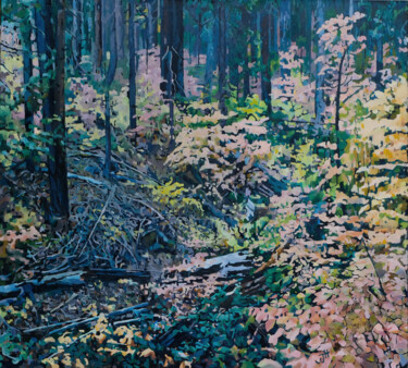 Painting titled "Coppice" by John Hancock, Original Artwork, Oil
