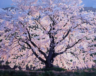 Painting titled "Yoshino cherry" by John Hancock, Original Artwork, Oil