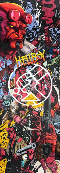 Peinture intitulée "Hellboy justice" par John Karter, Œuvre d'art originale, Marqueur