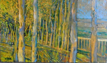 Peinture intitulée "Le bois près de che…" par Le Moigne, Œuvre d'art originale, Autre