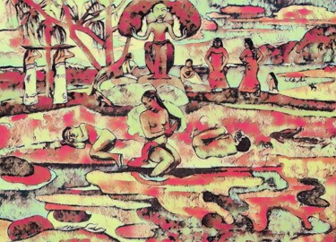 Digitale Kunst mit dem Titel "Paul Gauguin - Clon…" von John Mailly, Original-Kunstwerk, 2D digitale Arbeit