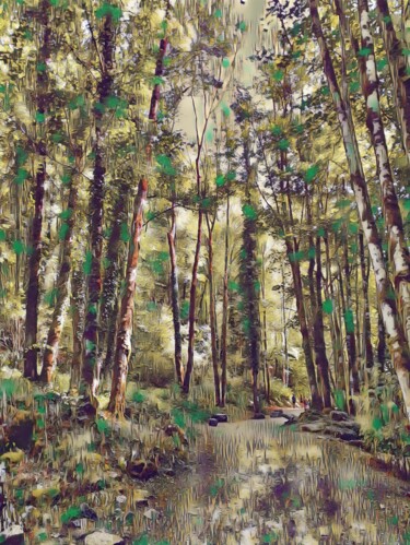 Arte digitale intitolato "Chemin forestier -…" da John Mailly, Opera d'arte originale, Lavoro digitale 2D