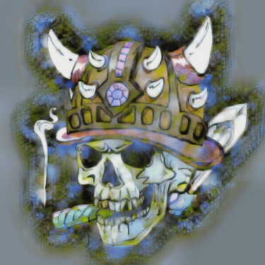 Artes digitais intitulada "Tête de squelette" por John Mailly, Obras de arte originais, Trabalho Digital 2D