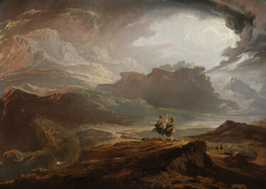 Pintura intitulada "Macbeth" por John Martin, Obras de arte originais, Óleo