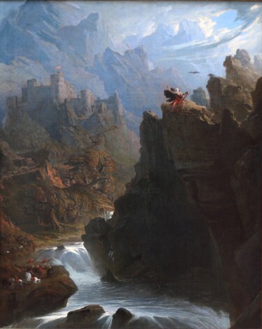 Painting titled "Le Barde" by John Martin, Original Artwork, Oil