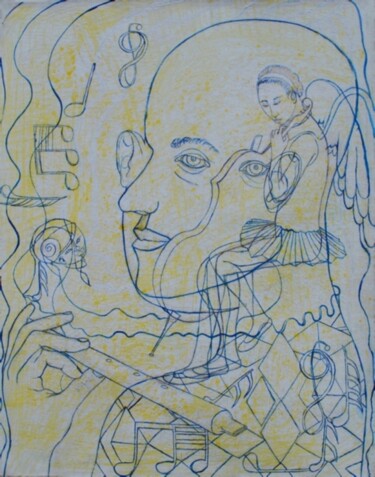 Рисунок под названием "Swan Lake" - John Powell, Подлинное произведение искусства, Масло