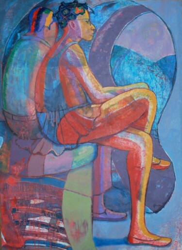 Картина под названием "Time passes the fut…" - John Powell, Подлинное произведение искусства, Масло