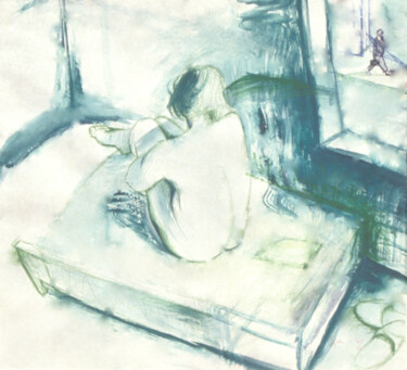 Peinture intitulée "Await Lover.jpg" par John Powell, Œuvre d'art originale, Pastel