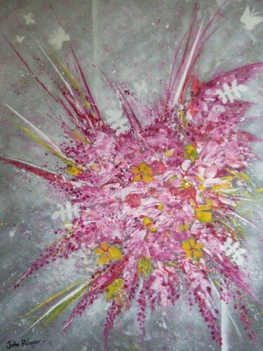 Pintura intitulada "Douceur florale" por John Regnier, Obras de arte originais, Acrílico Montado em Armação em madeira