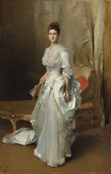 Pittura intitolato "Mme Henry White" da John Singer Sargent, Opera d'arte originale, Olio