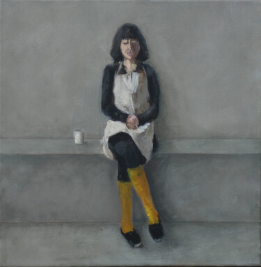 Картина под названием "Une fille en tablie…" - John Vesty, Подлинное произведение искусства, Масло