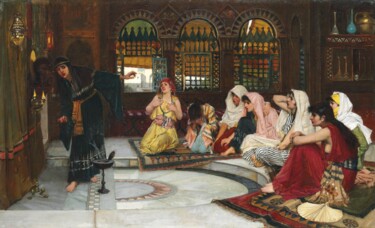 Peinture intitulée "Consulter l'Oracle" par John William Waterhouse, Œuvre d'art originale, Huile