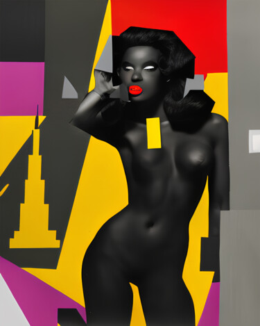 Arts numériques intitulée "Model black nº45" par Johnbent Creator, Œuvre d'art originale, Collage numérique