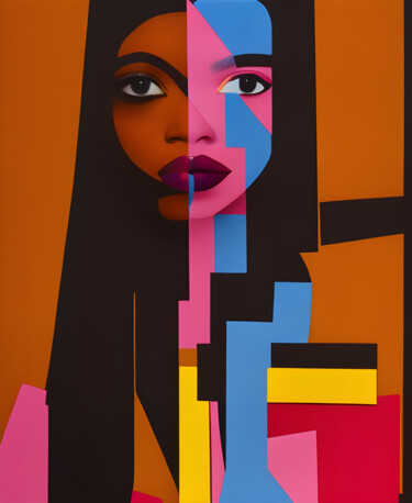 Portrait cubisme nº2023 Arts numériques intitulée "Portrait cubisme nº…" par Johnbent Creator, Œuvre d'art originale, Collage numérique