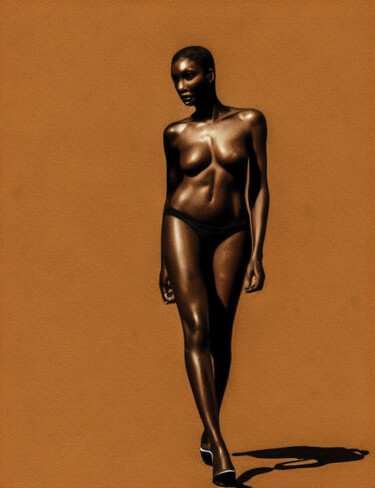 Femme du désert Arts numériques intitulée "Femme du désert" par Johnbent Creator, Œuvre d'art originale, Collage numérique