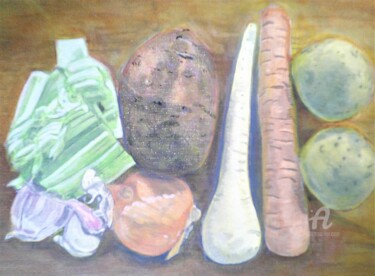 Painting titled "Vegetables for Soup…" by John Ewen, Original Artwork, Acrylic