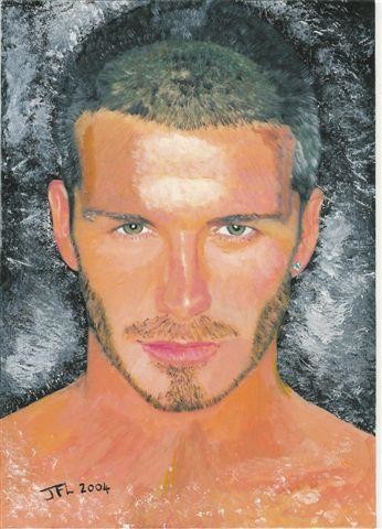 Painting titled "Beckham" by John Lazenby, Original Artwork, Oil