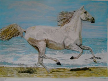 Painting titled "Run like the wind" by John Lazenby, Original Artwork, Oil