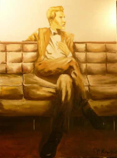 Pintura titulada "jeune homme assi" por Mc Kenzie, Obra de arte original, Oleo