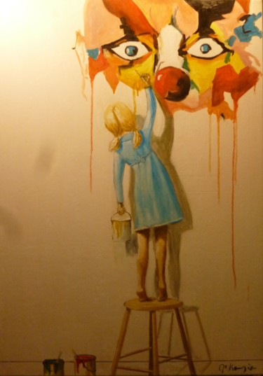 Peinture intitulée "jeune peintre" par Mc Kenzie, Œuvre d'art originale, Huile