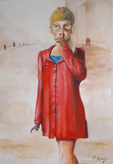 Painting titled "Petite Odile" by Mc Kenzie, Original Artwork, Oil Mounted on Wood Stretcher frame