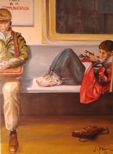 Painting titled "Metro 2....(communi…" by Mc Kenzie, Original Artwork, Oil