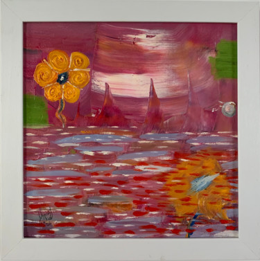 Painting titled "Planta Roxo" by Johnnas Oliva, Original Artwork, Oil Mounted on Wood Panel