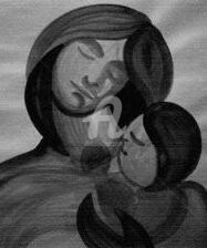 Painting titled "Mother & Child in B…" by Johnny E.S.J. Otilano, Original Artwork