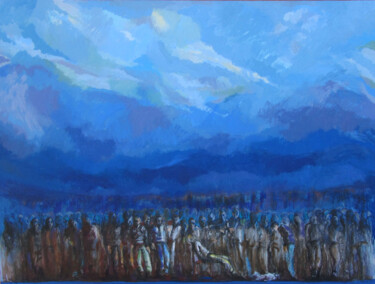 Malarstwo zatytułowany „Blue state” autorstwa Johnny Semaan, Oryginalna praca, Akryl