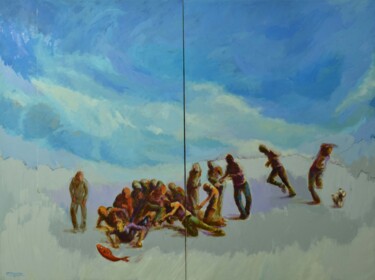 Картина под названием "Following the fish" - Johnny Semaan, Подлинное произведение искусства, Акрил