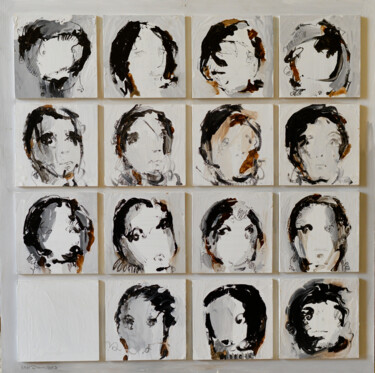 Pintura intitulada "Faces" por Johnny Semaan, Obras de arte originais, Acrílico