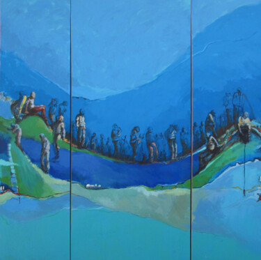 Pintura titulada "Blue" por Johnny Semaan, Obra de arte original, Acrílico