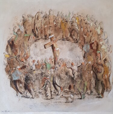 「Crucifixion」というタイトルの絵画 Johnny Semaanによって, オリジナルのアートワーク, アクリル