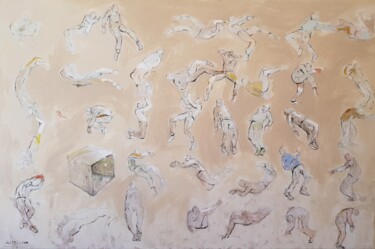 Картина под названием "Falling from the box" - Johnny Semaan, Подлинное произведение искусства, Акрил