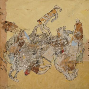 Картина под названием "Golden Figures" - Johnny Semaan, Подлинное произведение искусства, Акрил