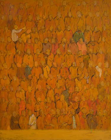 Schilderij getiteld "Vertical people 1" door Johnny Semaan, Origineel Kunstwerk, Acryl
