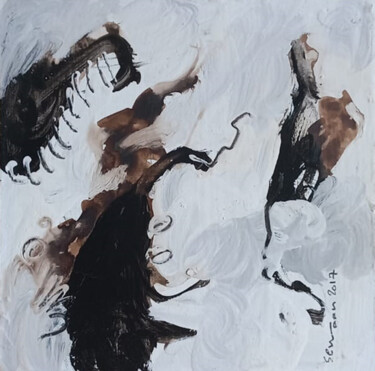 Картина под названием "The black cockroach" - Johnny Semaan, Подлинное произведение искусства, Акрил